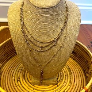 Ettika Layered Chain Drop Tassel Necklace